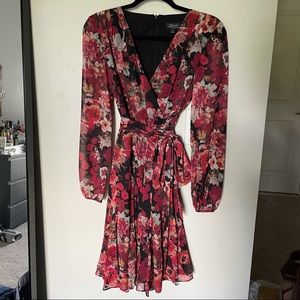 Floral Red Dress Tahari